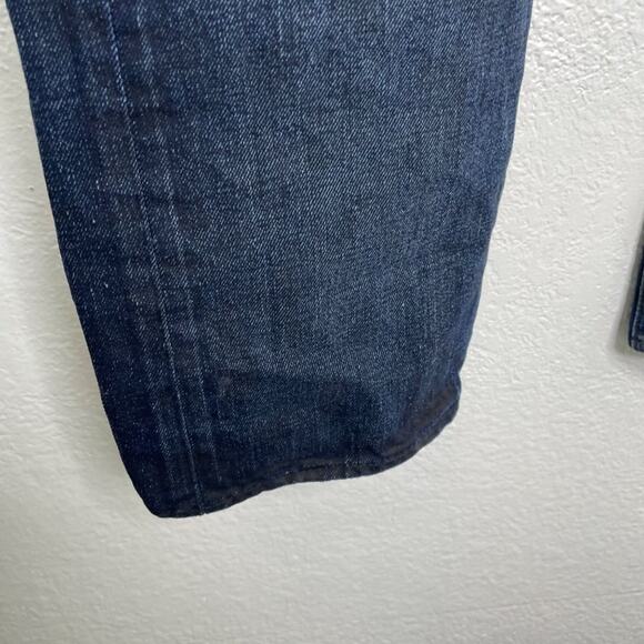 Levi's Mens Jeans Size 42x32 Dark Wash Blue Denim 501 Button Fly Straight Leg - Picture 9 of 10